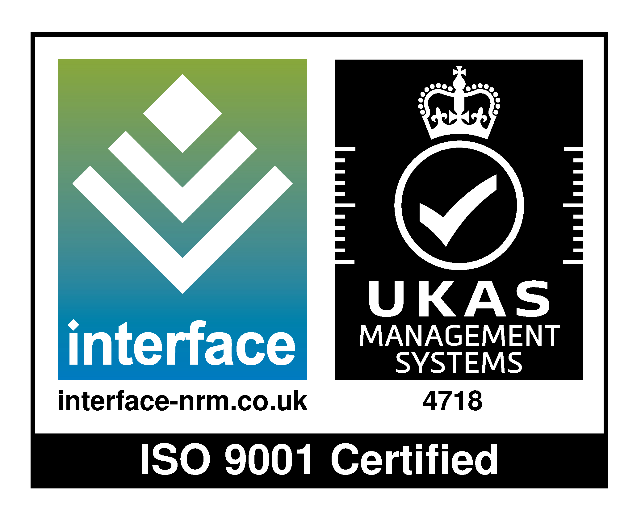 Interface UKAS ISO 9001 Certified